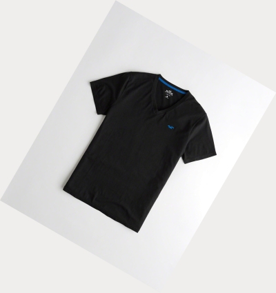 Black Blue Hollister Must-Have V-Neck Men's Short Sleeve | ZA-CLWY710