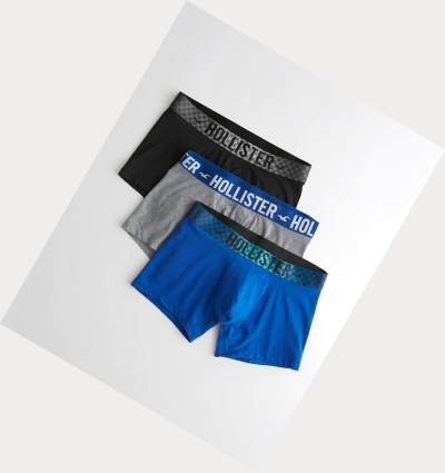 Black Grey Blue Hollister Classic Trunk 3-Pack Men's Underwear | ZA-FYXV183