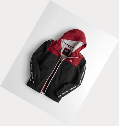 Black Hollister Colorblock Stretch Men's Windbreaker | ZA-VKOC923