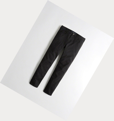 Black Hollister Epic Flex Skinny Twill Men's Pants | ZA-KRNI791