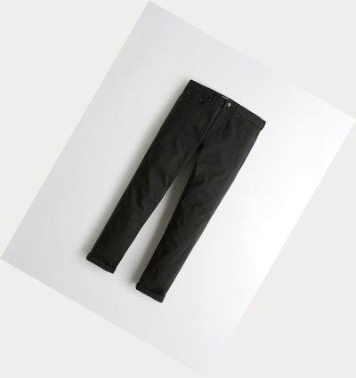 Black Hollister Epic Flex Slim Straight Men's Pants | ZA-IEQF930