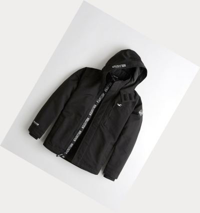 Black Hollister Fleece-Lined Men's Jackets | ZA-YMUP759
