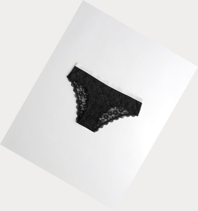 Black Hollister Lace Cheeky Women's Underwear | ZA-BKEG082