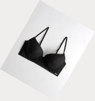 Black Hollister Longline Lightly Lined Demi Women's Bras | ZA-DXQE247