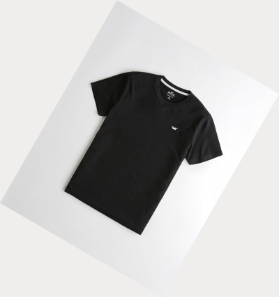 Black Hollister Must-Have Crewneck Men's Short Sleeve | ZA-BHQJ528