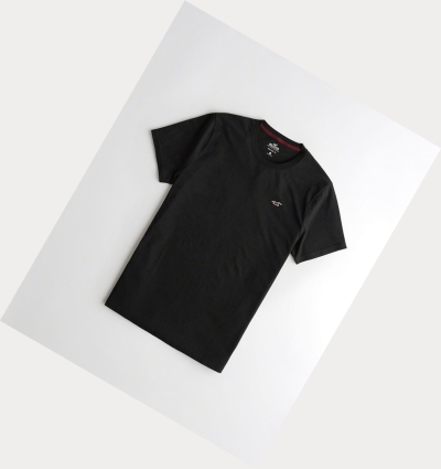 Black Hollister Must-Have Crewneck Men's Short Sleeve | ZA-NCIV047