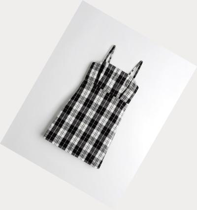 Black Hollister Plaid Mini Women's Dress | ZA-ILZS316