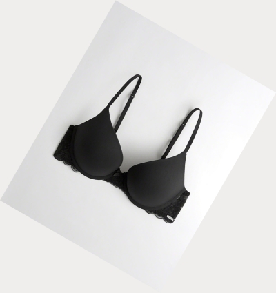 Black Hollister Push-Up Demi Women's Bras | ZA-LXEM306