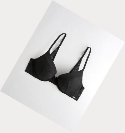 Black Hollister Push-Up Demi Women's Bras | ZA-XZAH432