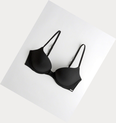 Black Hollister Push-Up Plunge Women's Bras | ZA-XIVO243