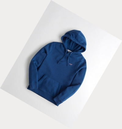 Blue Hollister Icon Men's Hoodie | ZA-GTCP463