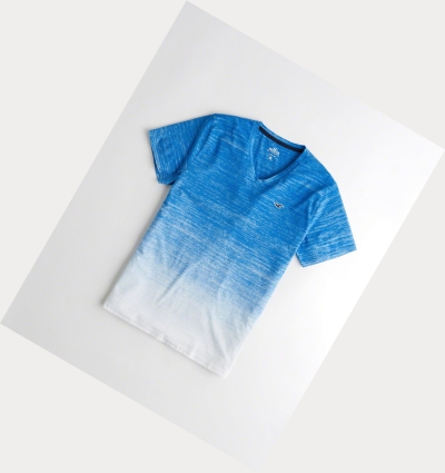 Blue Hollister Must-Have V-Neck Men's Short Sleeve | ZA-BXQI369