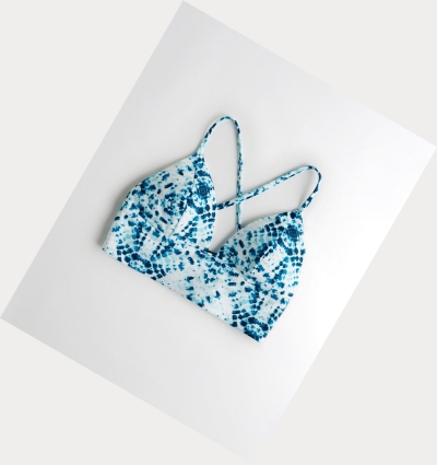 Blue Hollister Strappy Longline Triangle Women's Bikini Tops | ZA-DQKJ934