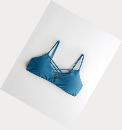 Blue Hollister Strappy Scoop Women's Bikini Tops | ZA-LJOW074