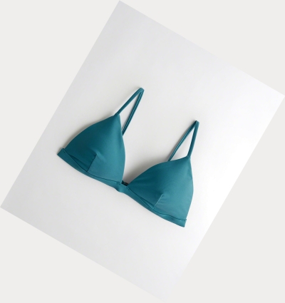 Blue Hollister Triangle Women's Bikini Tops | ZA-QDGS839