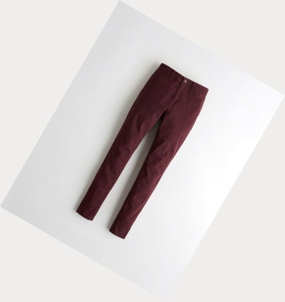 Burgundy Hollister Classic Stretch High-Rise Super Skinny Women's Jeans | ZA-IBVZ351