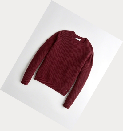 Burgundy Hollister Crewneck Women's Sweaters | ZA-PABG164