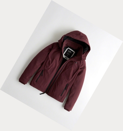 Burgundy Hollister Fleece-Lined Women's Jackets | ZA-HGQM179