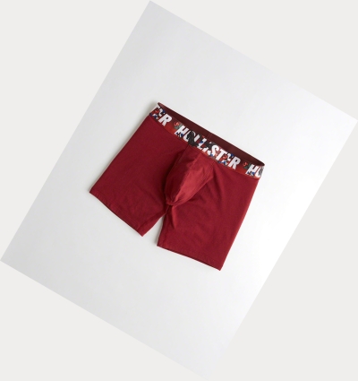 Burgundy Hollister Longer-Length Trunk Men's Underwear | ZA-JZOV081