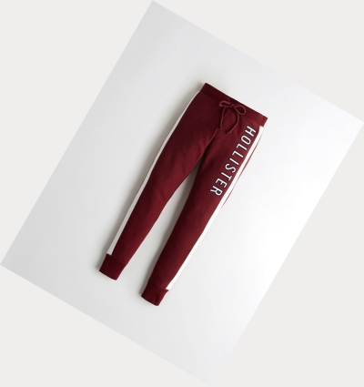 Burgundy Hollister Ultra High-Rise Fleece Women's Leggings | ZA-QMIY716