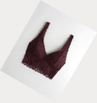 Burgundy Hollister Ultra Longline Triangle With Removable Pads Women's Bras | ZA-TEAO320