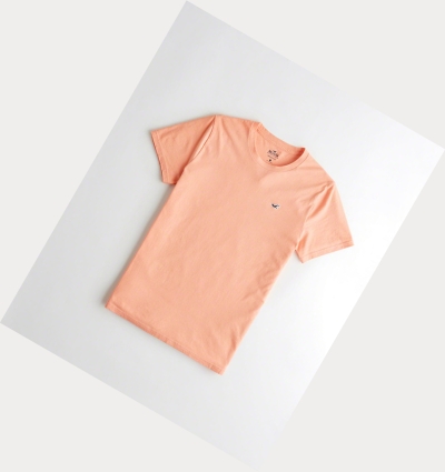 Coral Hollister Must-Have Crewneck Men's Short Sleeve | ZA-BTHO582