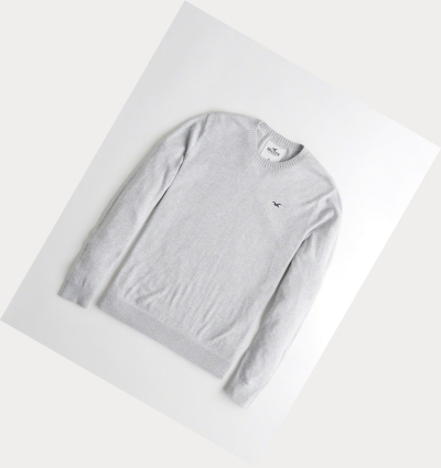 Cream Hollister Lightweight Crewneck Men's Sweaters | ZA-VRCK019