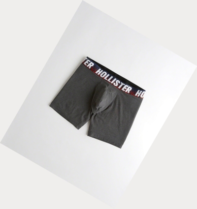 Dark Grey Hollister Longer-Length Trunk Men's Underwear | ZA-VYDZ832