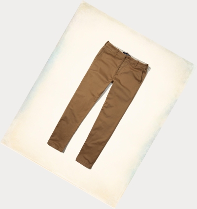 Dark Khaki Hollister Advanced Stretch Super Skinny Chinos Men's Pants | ZA-CIBJ278