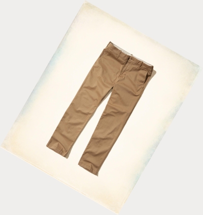 Dark Khaki Hollister Epic Flex Relaxed Chino Men's Pants | ZA-ZDAJ586