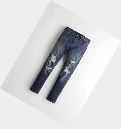 Dark Wash Hollister Advanced Stretch Skinny Men's Jeans | ZA-ZIDE951