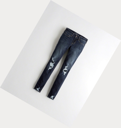 Dark Wash Hollister Classic Stretch Low-Rise Super Skinny Women's Jeans | ZA-FHMJ023