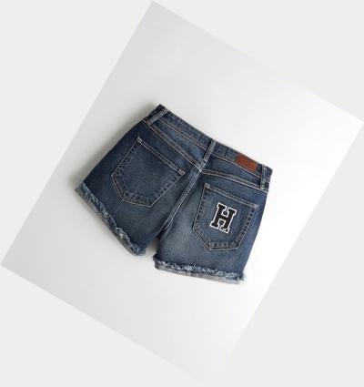 Dark Wash Hollister Vintage Stretch High-Rise Denim Boyfriend Women's Shorts | ZA-LUEO509