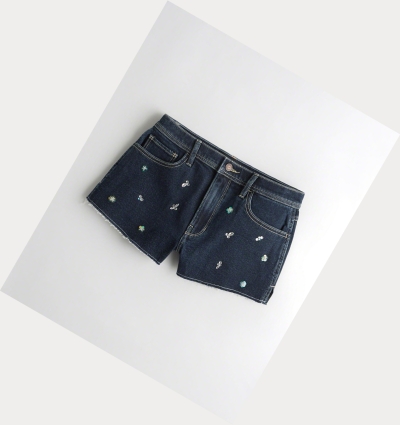 Dark Wash Hollister Vintage Stretch High-Rise Denim Vintage Women's Shorts | ZA-YVOL074