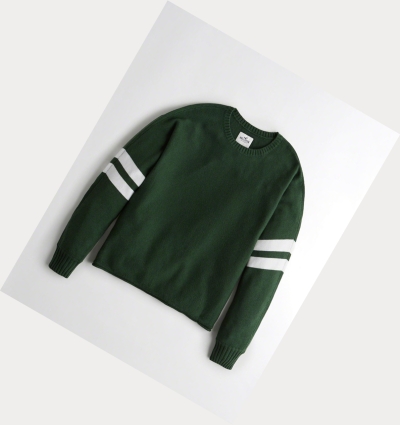 Green Hollister Stripe Oversized Women's Sweaters | ZA-SYUL185