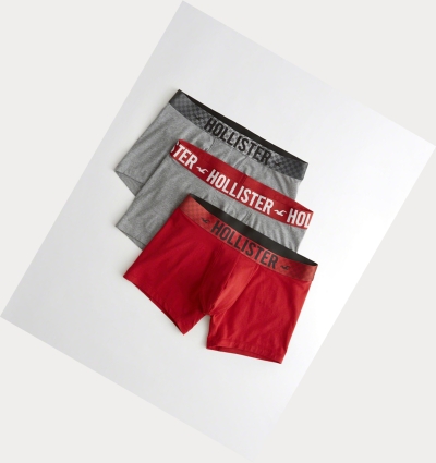 Grey Grey Red Red Hollister Classic Trunk 3-Pack Men's Underwear | ZA-ZGUH357