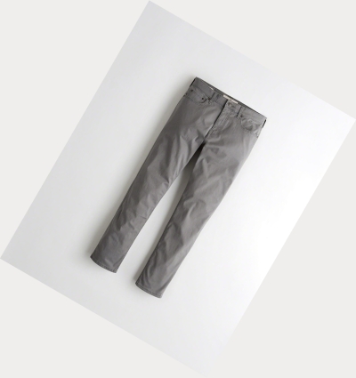 Grey Hollister Epic Flex Skinny Twill Men's Pants | ZA-LZNE098