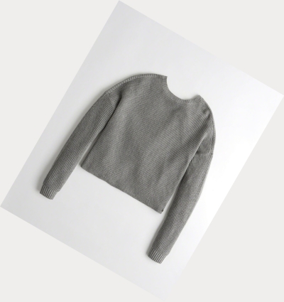 Grey Hollister Twist-Back Women's Sweaters | ZA-ZQBM921