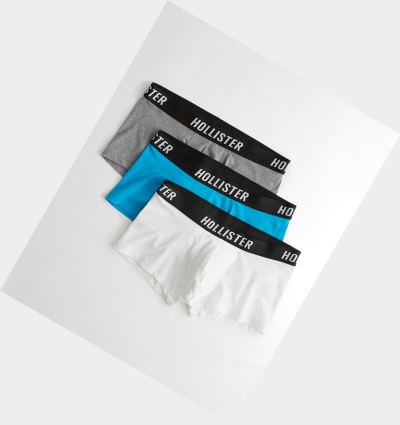 Grey Turquoise White Hollister Shorter-Length Trunk 3-Pack Men's Underwear | ZA-PFYC476