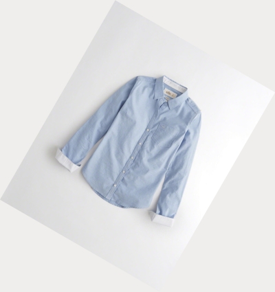 Light Blue Hollister Stretch Cotton-Blend Women's Long Sleeve | ZA-KEVO947