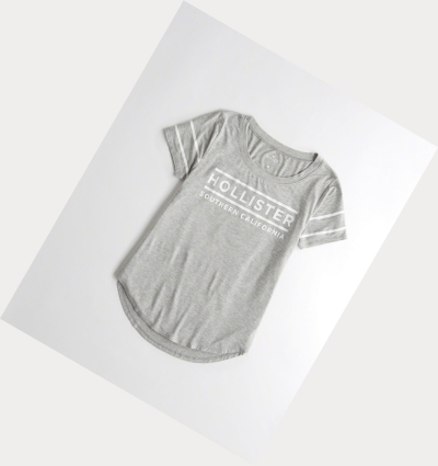 Light Grey Hollister Logo Women's Short Sleeve | ZA-MNEJ135