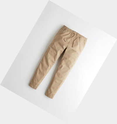 Light Khaki Hollister Advanced Stretch Twill Skinny Men's Jogger | ZA-GKZY438