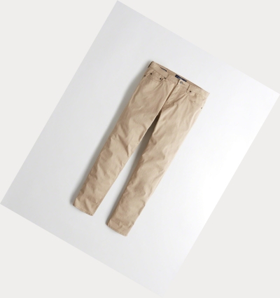 Light Khaki Hollister Epic Flex Skinny Twill Men's Pants | ZA-OXFC123