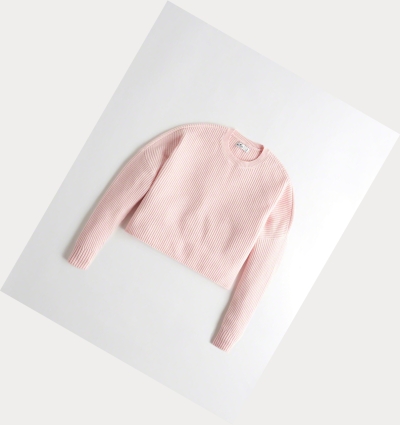 Light Pink Hollister Crop Boyfriend Women's Sweaters | ZA-SUWV593