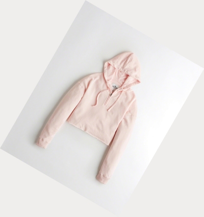 Light Pink Hollister Crop Women's Hoodie | ZA-KYDC321