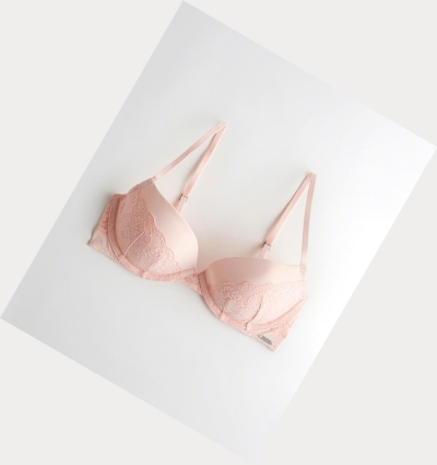 Light Pink Hollister Lightly Lined Plunge Women's Bras | ZA-SVBL412