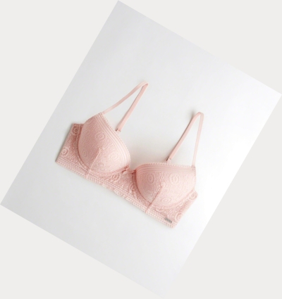 Light Pink Hollister Longline Lightly Lined Demi Women's Bras | ZA-UWTP805