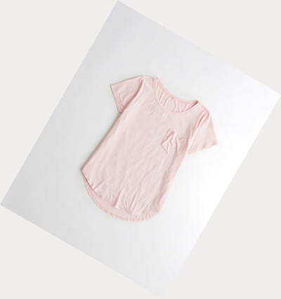 Light Pink Hollister Must-Have Easy Women's Short Sleeve | ZA-GYPO371