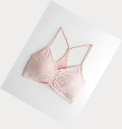 Light Pink Hollister Scoop Longline With Removable Pads Women's Bras | ZA-ODKG105