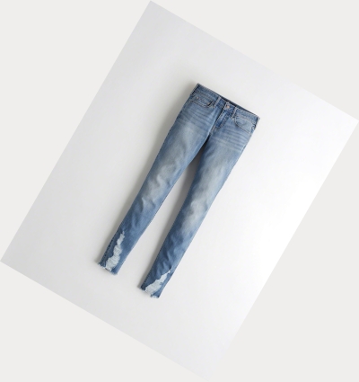 Light Wash Hollister Classic Stretch Low-Rise Super Skinny Women's Jeans | ZA-NIQR569